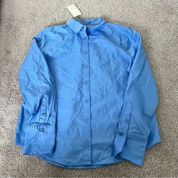 NWT Women's Long Sleeve Oxford Button-Down Shirt - A New Day Size S - Picture 8 of 12
